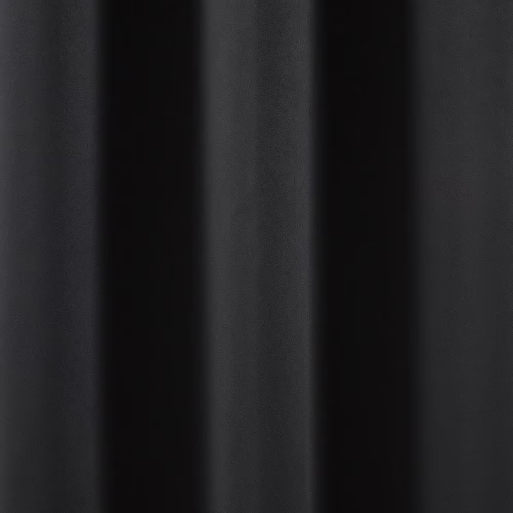 Alona Black 38 In. W X 84 In. L Grommet Blackout Curtain (Single Panel)