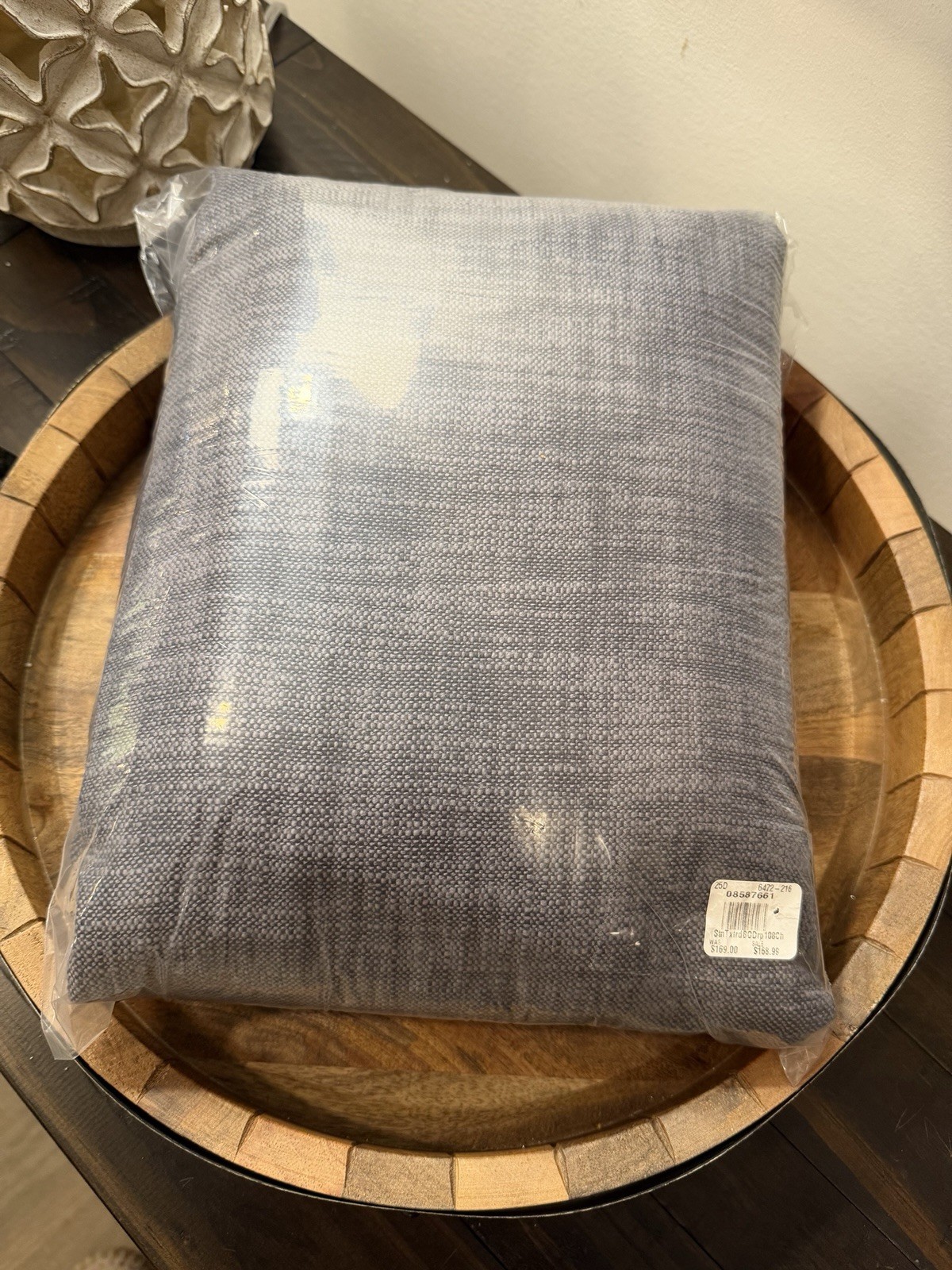 Pottery Barn Seaton Textured Blackout Curtain Drape Charcoal Gray 50”x108” NEW