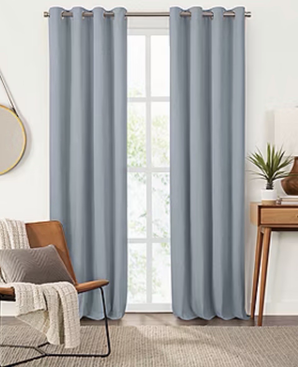 Fieldcrest Heritage Davina Solid Grommet Top Blackout Single Faded Denim 50×63