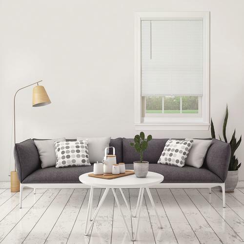 White 1″ Room Darkening Cordless Vinyl Mini Blind 23″W x 48″L, Includes Hardware