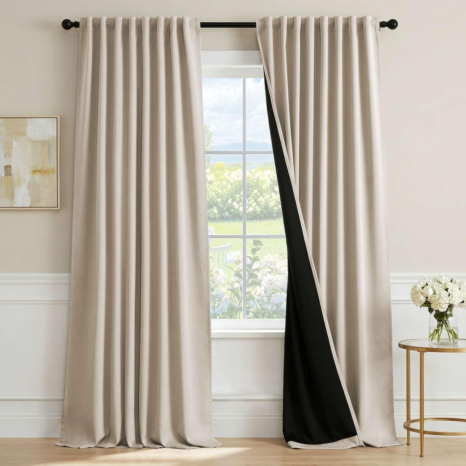 90 Inch Blackout Curtains Set – 2 Panels, Thermal Insulated, Room Darkening, Lig