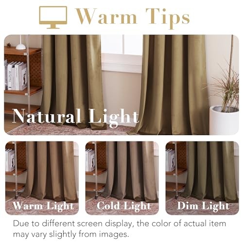 Velvet Curtains for Living Room 84 Inch Length 2 52″W x 84″L (Pack of 2) Camel