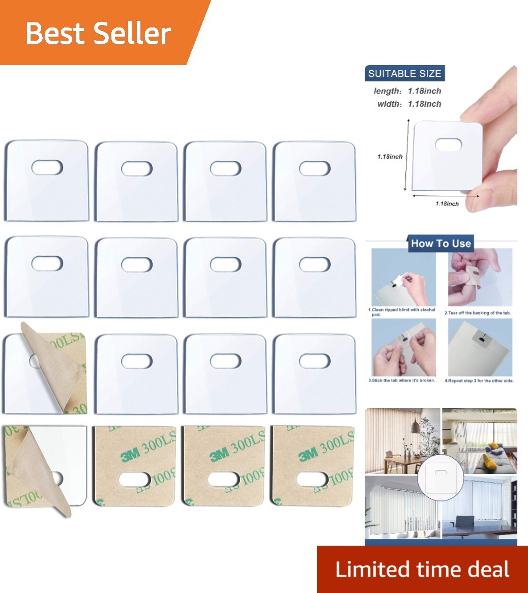 Durable PVC Vertical Blind Repair Tabs – Tool-Free, 32 Pieces for Quick Repairs