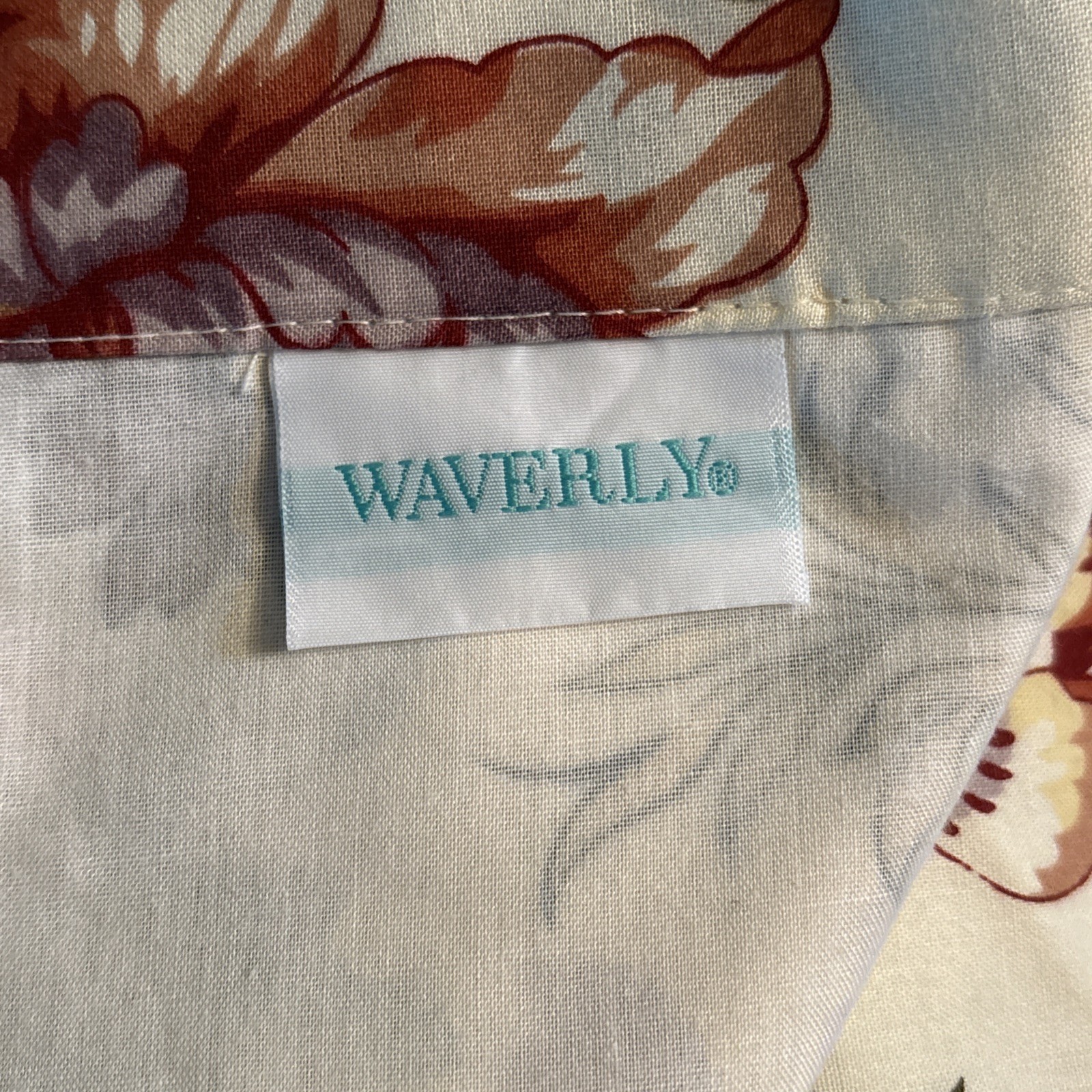 Waverly Valances Set 3 Floral Jacobean Charleston Chirp Cotton Birds 51×18 EUC
