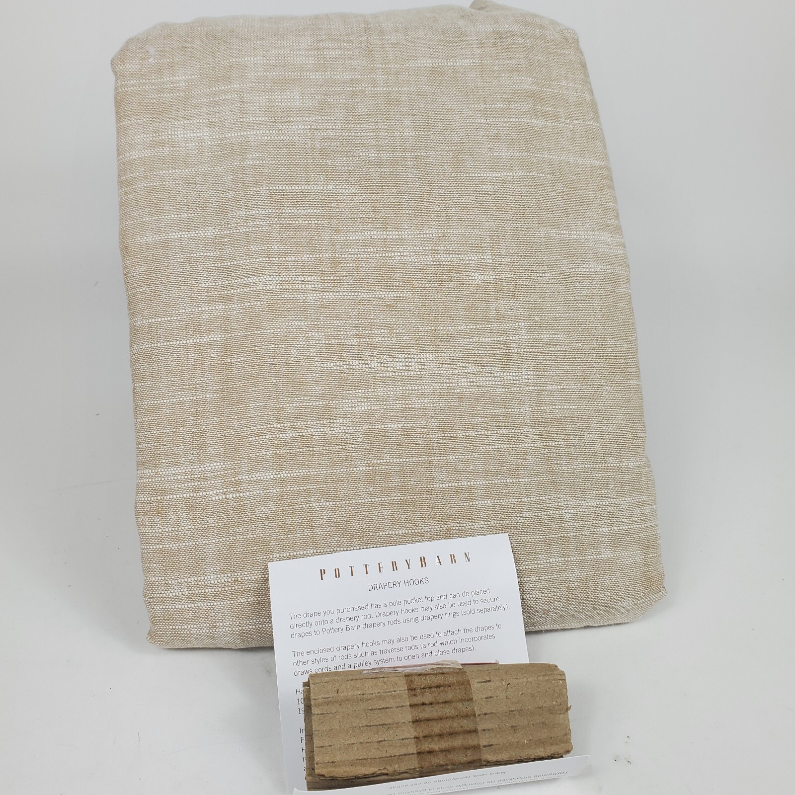 Pottery Barn Pinch Pleat Cotton Lined Curtain Oatmeal 50×124″ NWOT