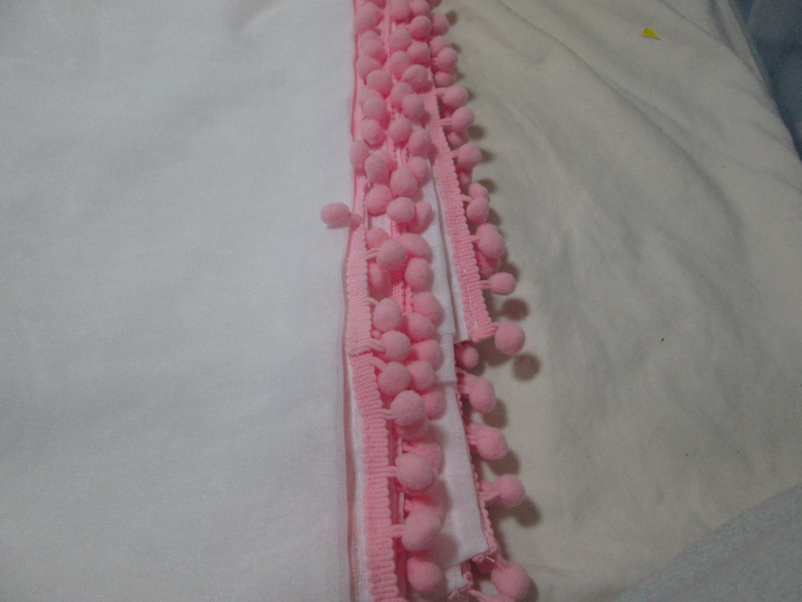 New JL Jaclyn Love Rod Pocket Panels Two-40″x84″ POM POM ~ Pink Bubble Gum New