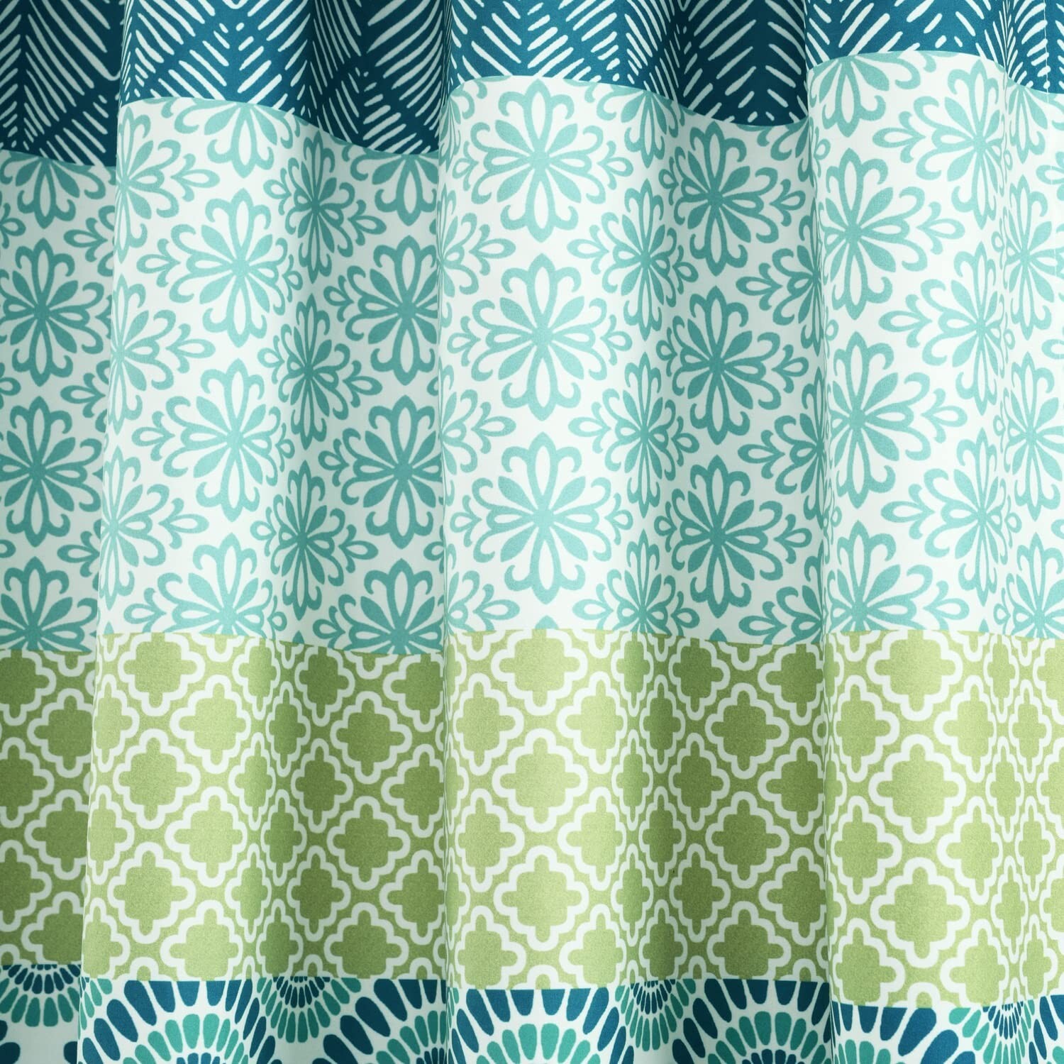 Lush Decor Bohemian Stripe Window Curtain Panels, Pair, 52″ W x 95″ L, Blue &…