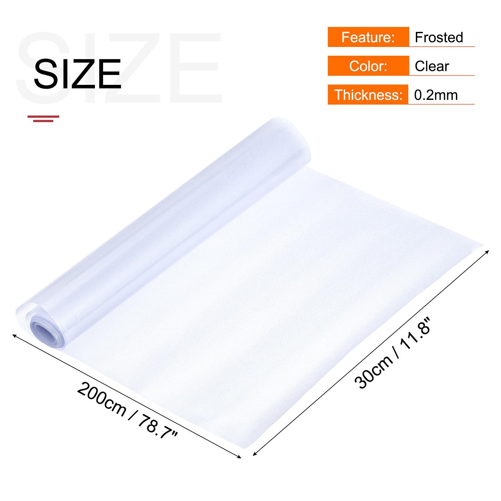 Privacy Window Film PVC Frosted 78.7″x11.8″ Covering for Bathroom Office Clear