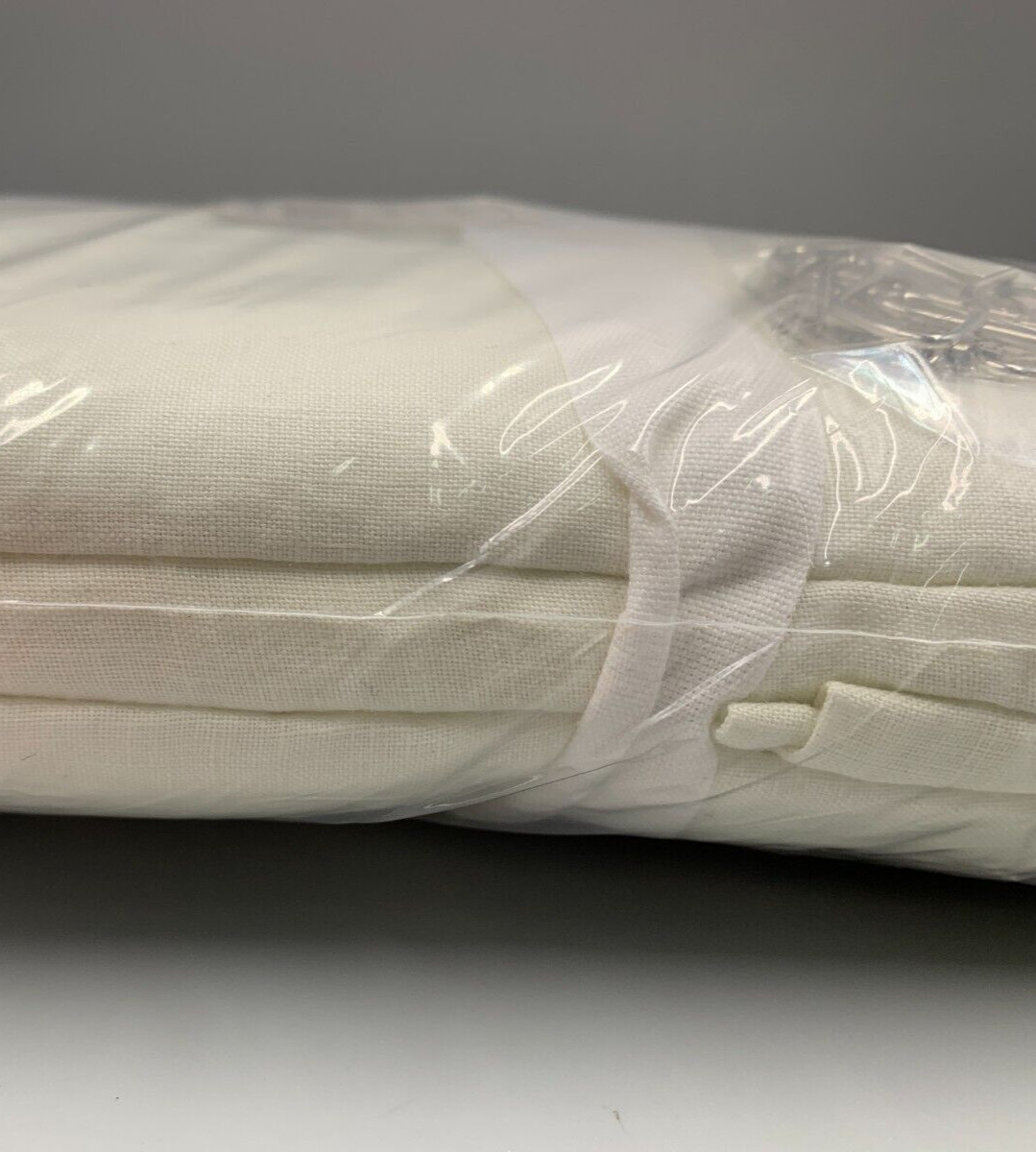 Pottery Barn Belgian Flax Linen Cotton Lined Curtain Classic Ivory 84″ #Q137P