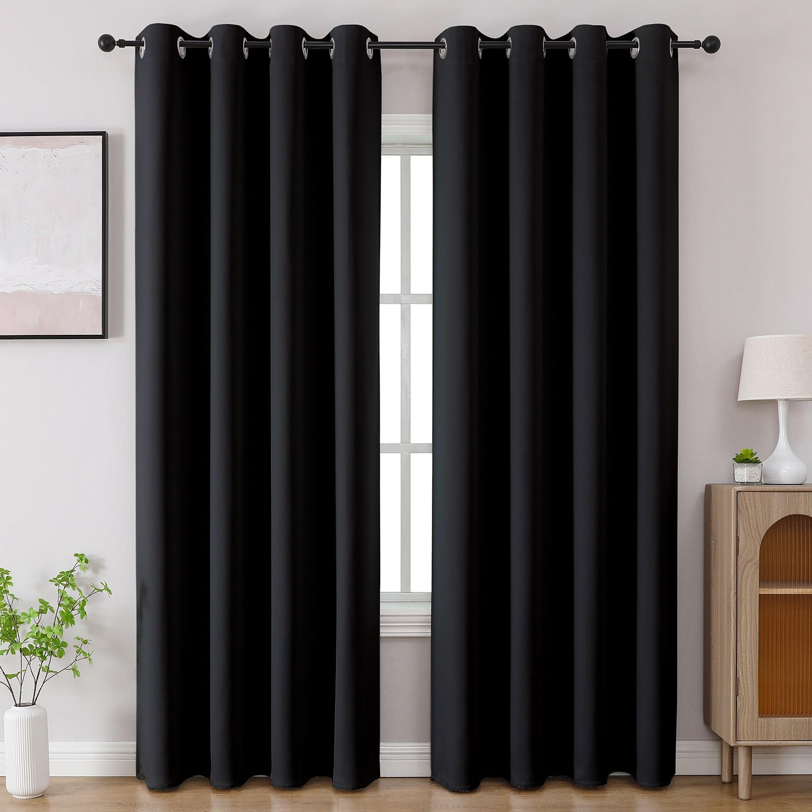 Blackout Curtains, 244cm Length, 2 Panels, Room Blackout Curtains for…