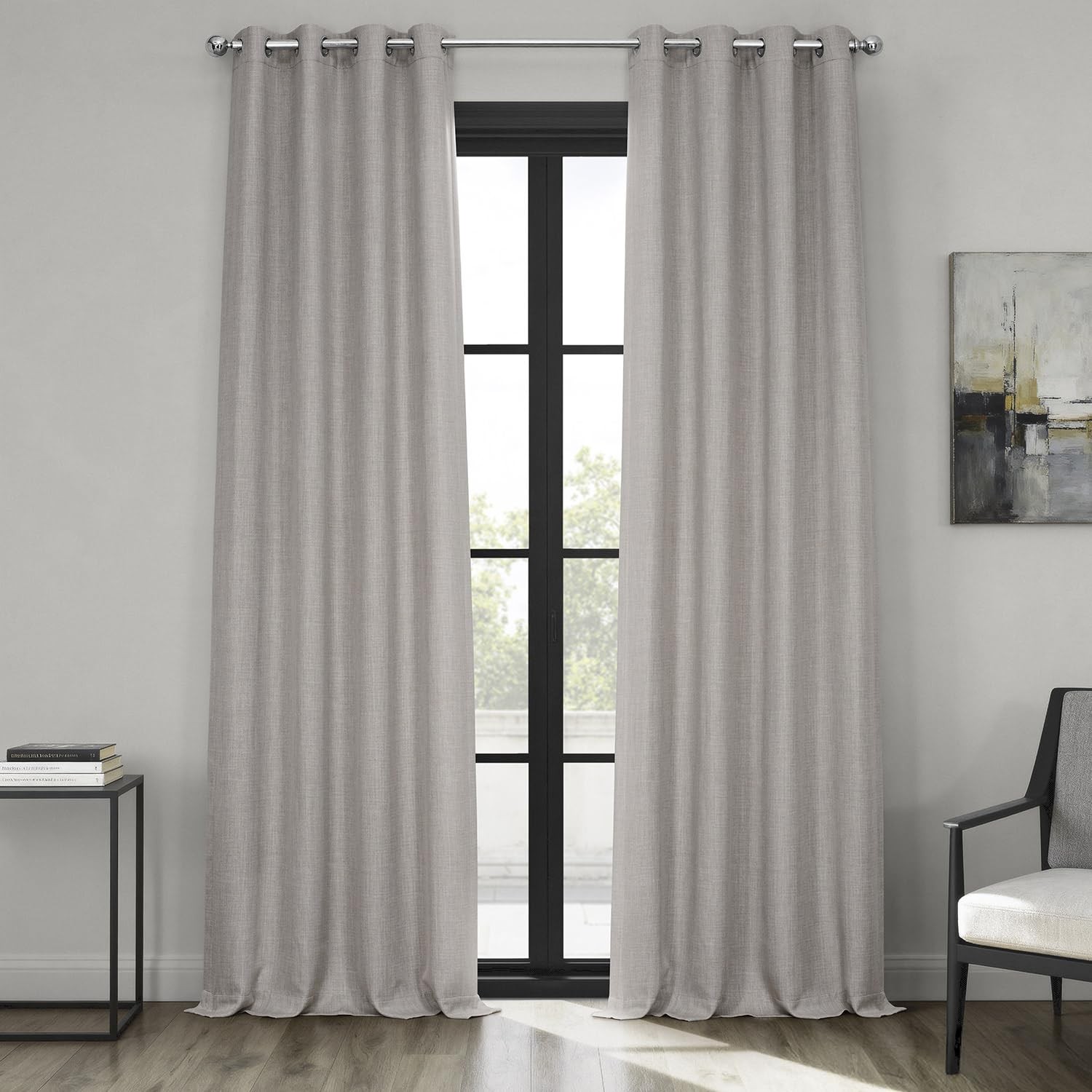 Grommet Linen Curtains 108 Inches Long Room Darkening Curtains for Bedroom & …