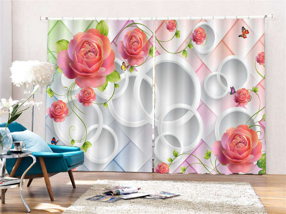 Many Rich decorations 3D Curtains Blockout Photo Printing Curtains Drape Fabric