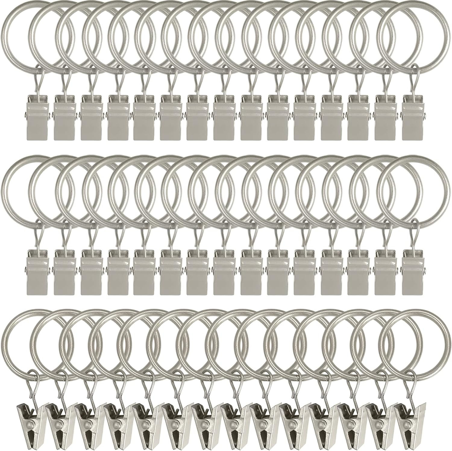 44 Pack Curtain Clip Rings with Hooks – Durable Bow Hanger Clips