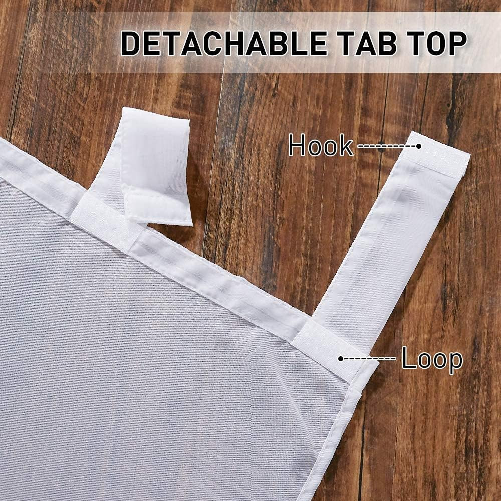 Waterproof Outdoor Sheer Patio Curtains with Detachable Sticky Top Bundles