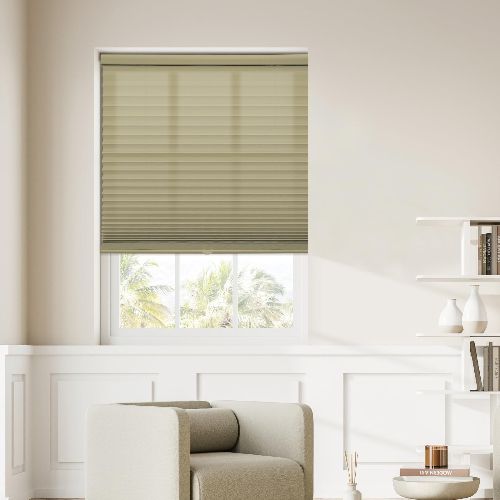 Dez Furnishings Cordless 1 Signature Light Filtering Pleated Fabric Shade 36.5