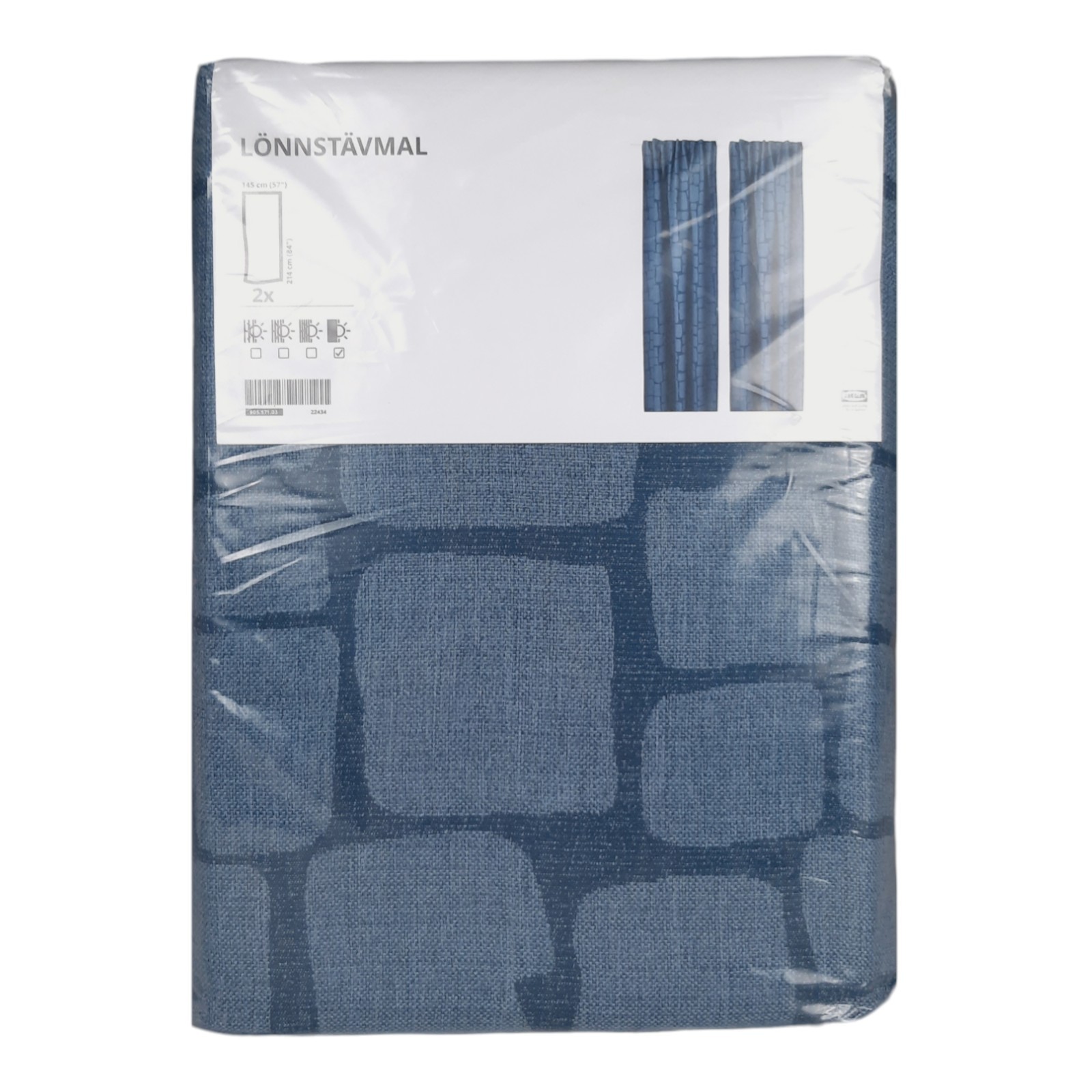 IKEA LONNSTAVMAL Black-out curtains 1 pair, blue 57×84 » 905.571.03 – NEW