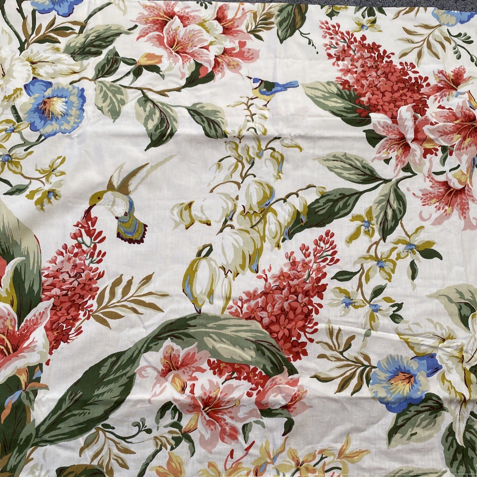 Biltmore PALOMA Floral Valance 86” (W) x 21 “H) Birds And Flowers