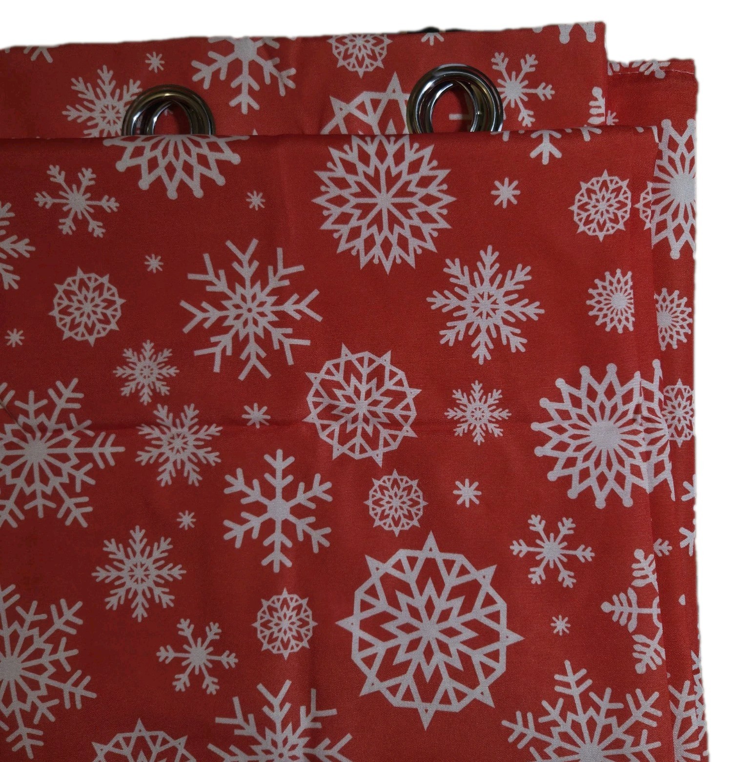 Snowflake Christmas Decorations Curtains, 52″W x 95″L (Pack of 2) Snowflake Red