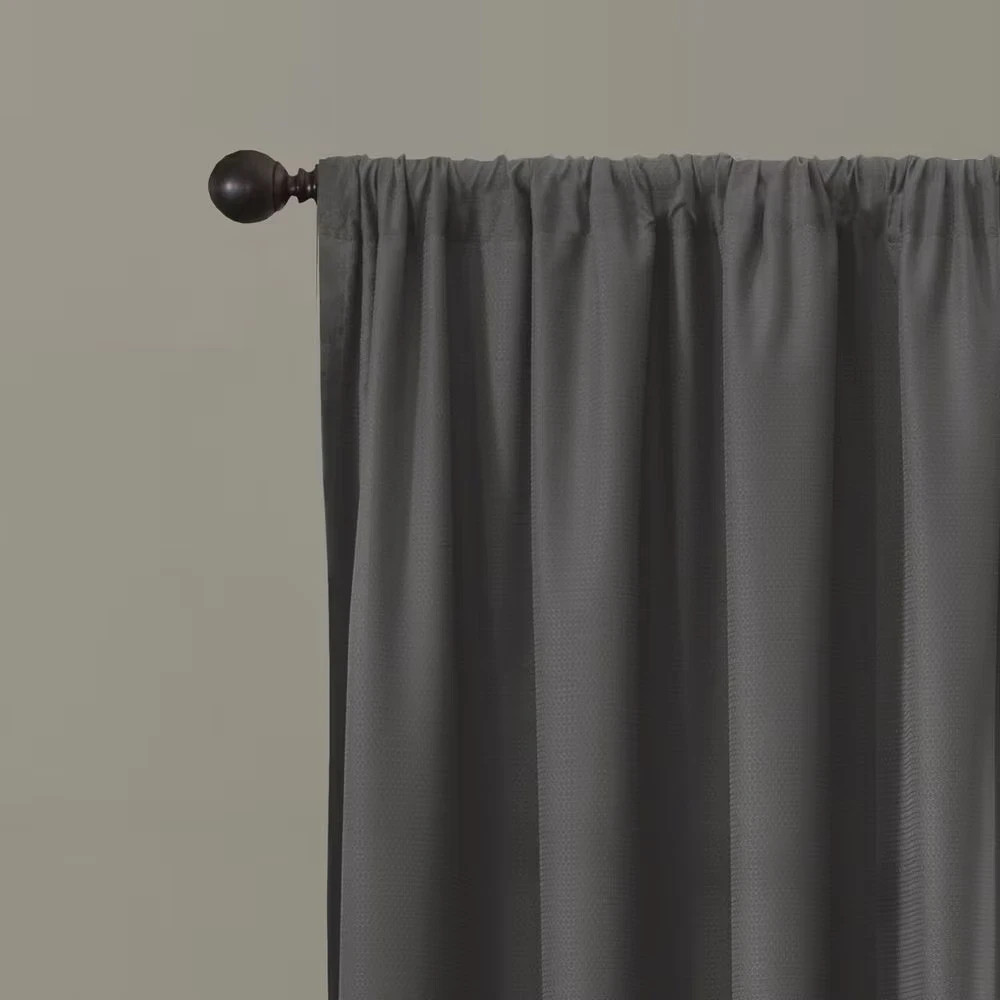 Grey Geometric Thermal Blackout Curtain Open Box 50 In. W X 63 In. L