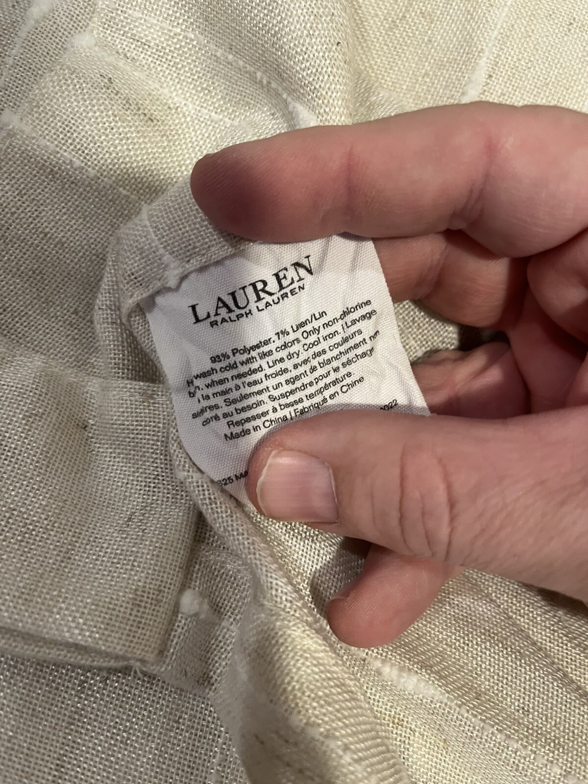 2 Ralph Lauren Linen Sheer Panels Window Curtains 52 X92” Natural