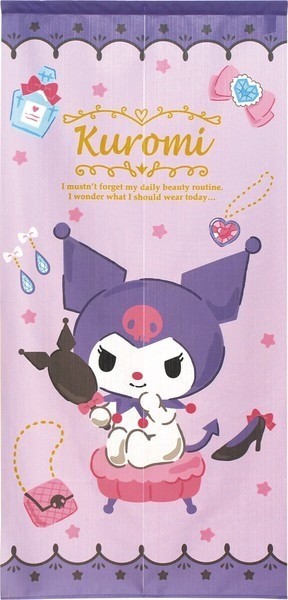 MADE in JAPAN Sanrio Kuromi Kawaii Doorway Curtain Tapestry Room Decor Girl 72cm