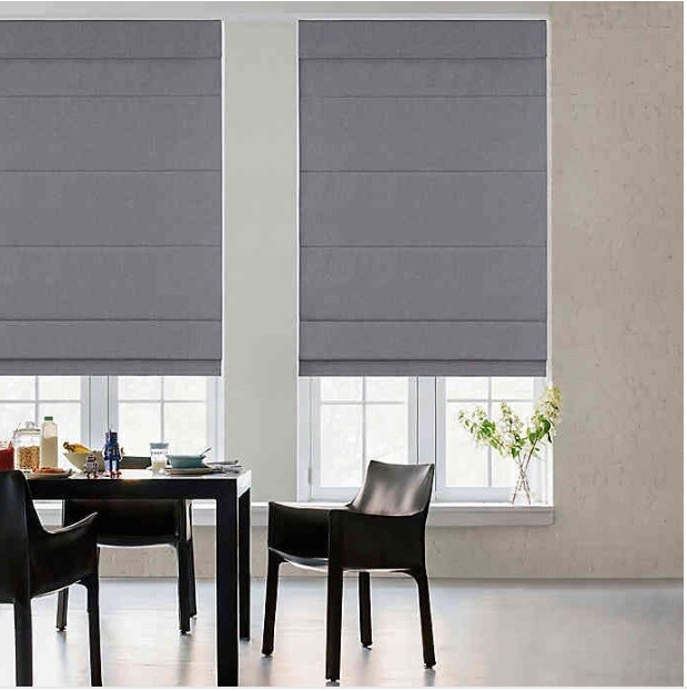 $195 GLOWE Cordless Fabric Roman 31″ x 72″ Shade in Neutral Grey NEW