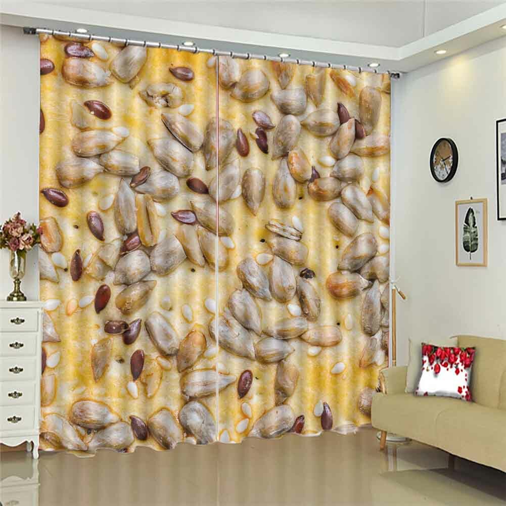 Peanut Gray Sesame 3D Curtain Blockout Photo Printing Curtains Drape Fabric