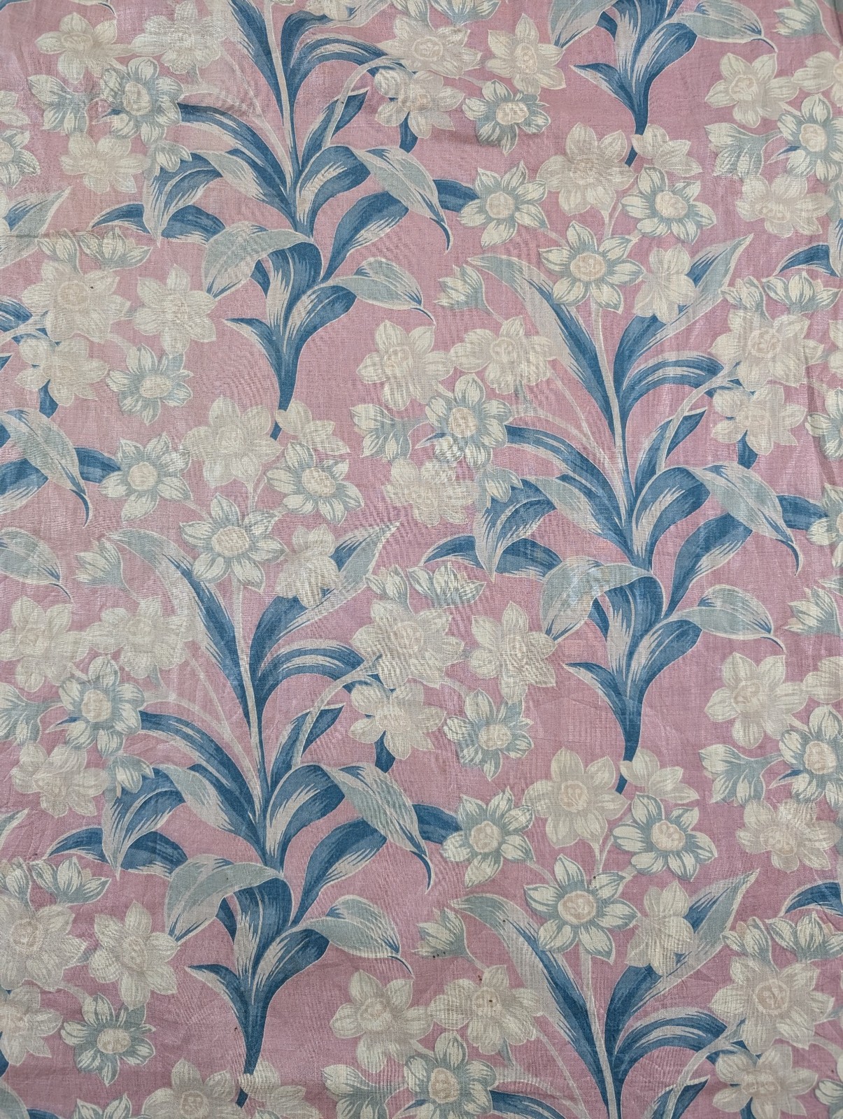 Vintage French Floral Chintz Printed Curtain Panel 88x34in