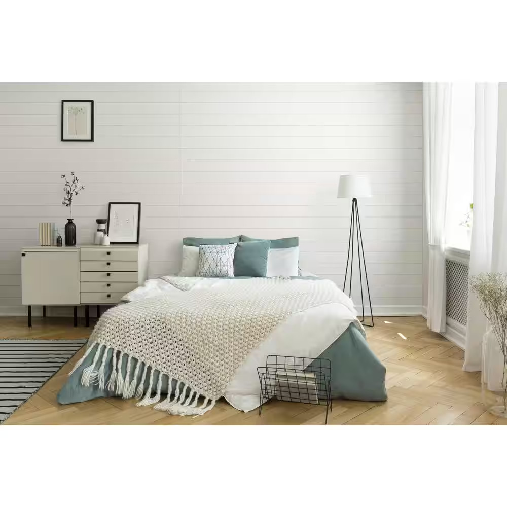 7/32 In. X 48 In. X 96 In. White Nickel Gap Shiplap Panel