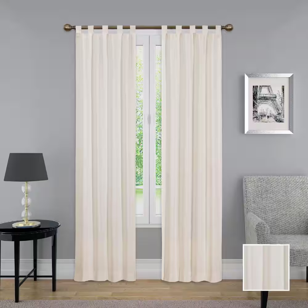 Montana Natural Solid Polyester/Cotton Blend 60 In. W X 63 In. L Light Filtering