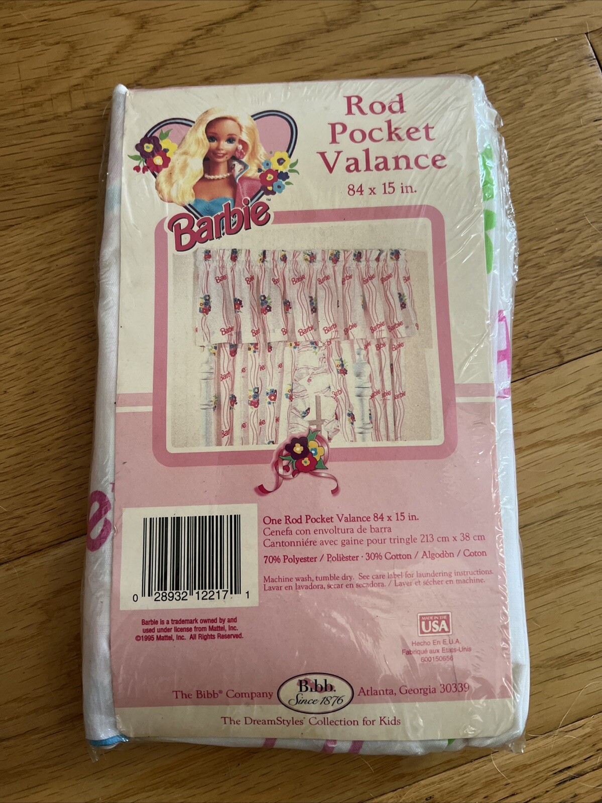 Barbie Rob Pocket Valance Curtain L 84×15 Made In USA New Vintage 90s