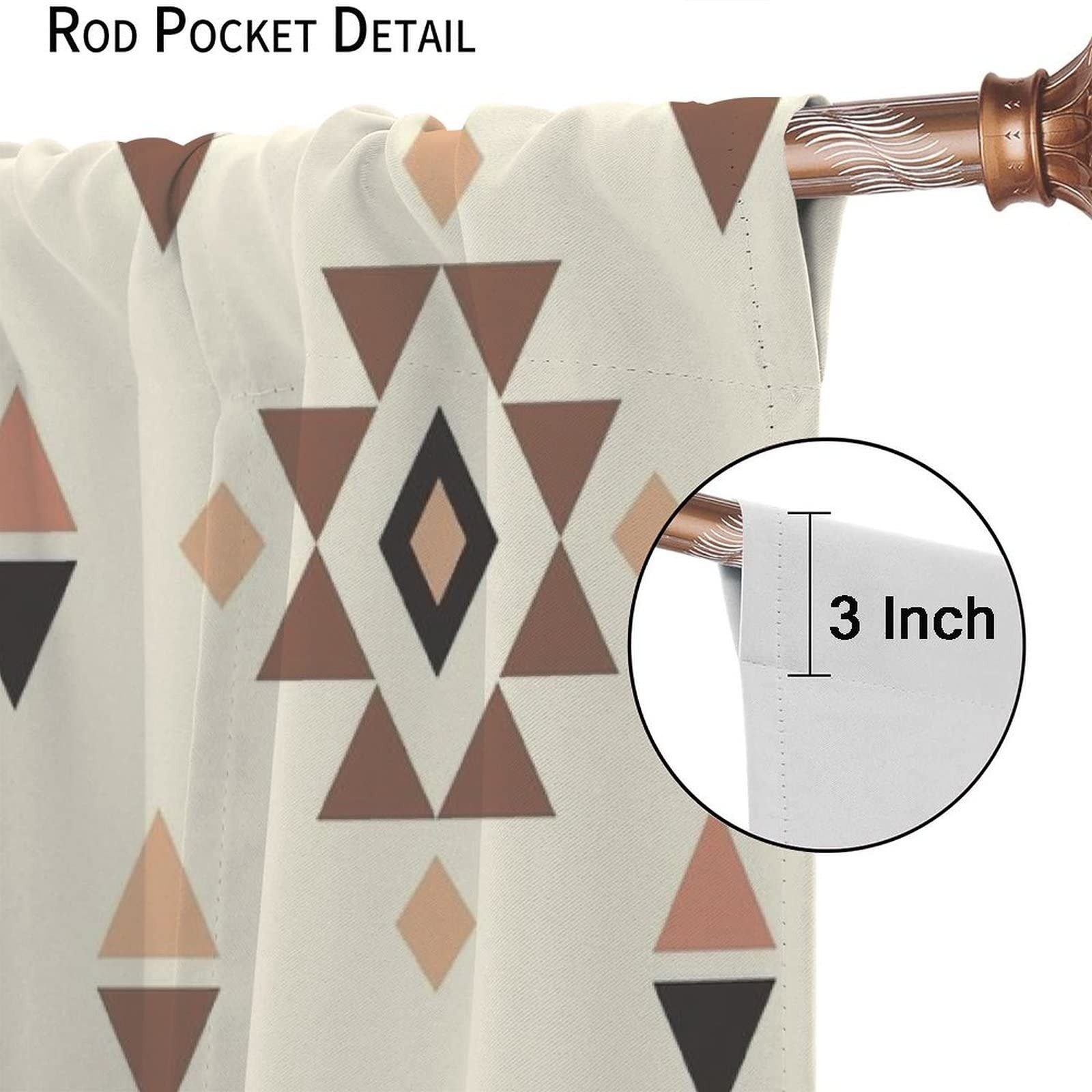 Aztec Print Pattern Curtains,Native American Ethnic Bohemian Style Window Doo…