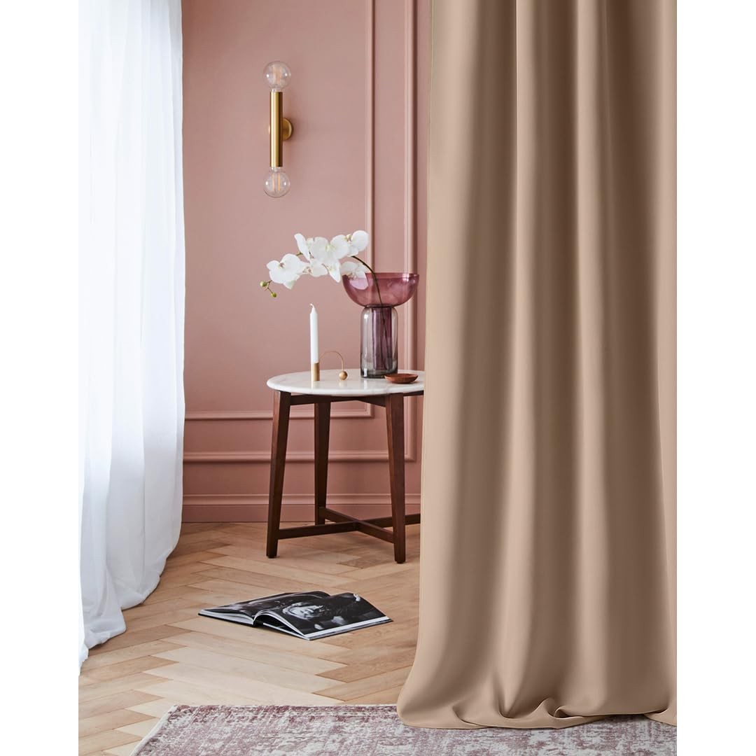 Eyelet Curtain Laurel 140 x 250cm Width x Height Blackout Opaque Sc…