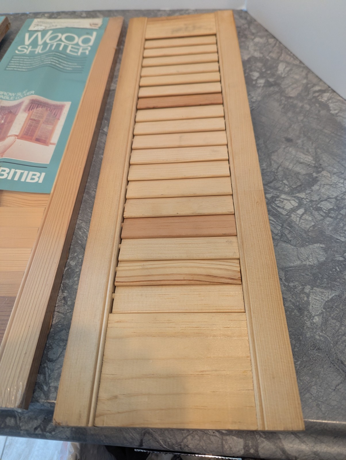 Vintage 1989 ABITIBI Wood Shutter Panels 7″ x 24″- Lot Of 3- Brand New