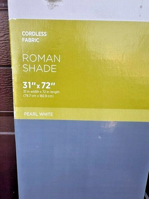 Cordless Fabric Roman Shade Blackout 31”x72” Pearl White Set of 3