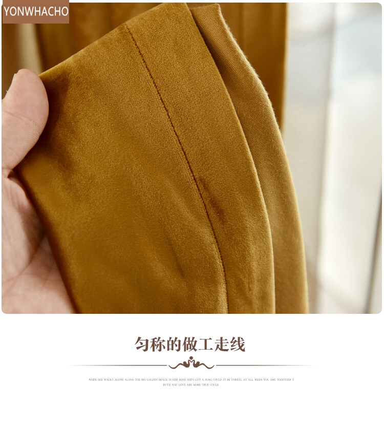 European high-end court velvet gold cloth blackout curtain valance drape B590