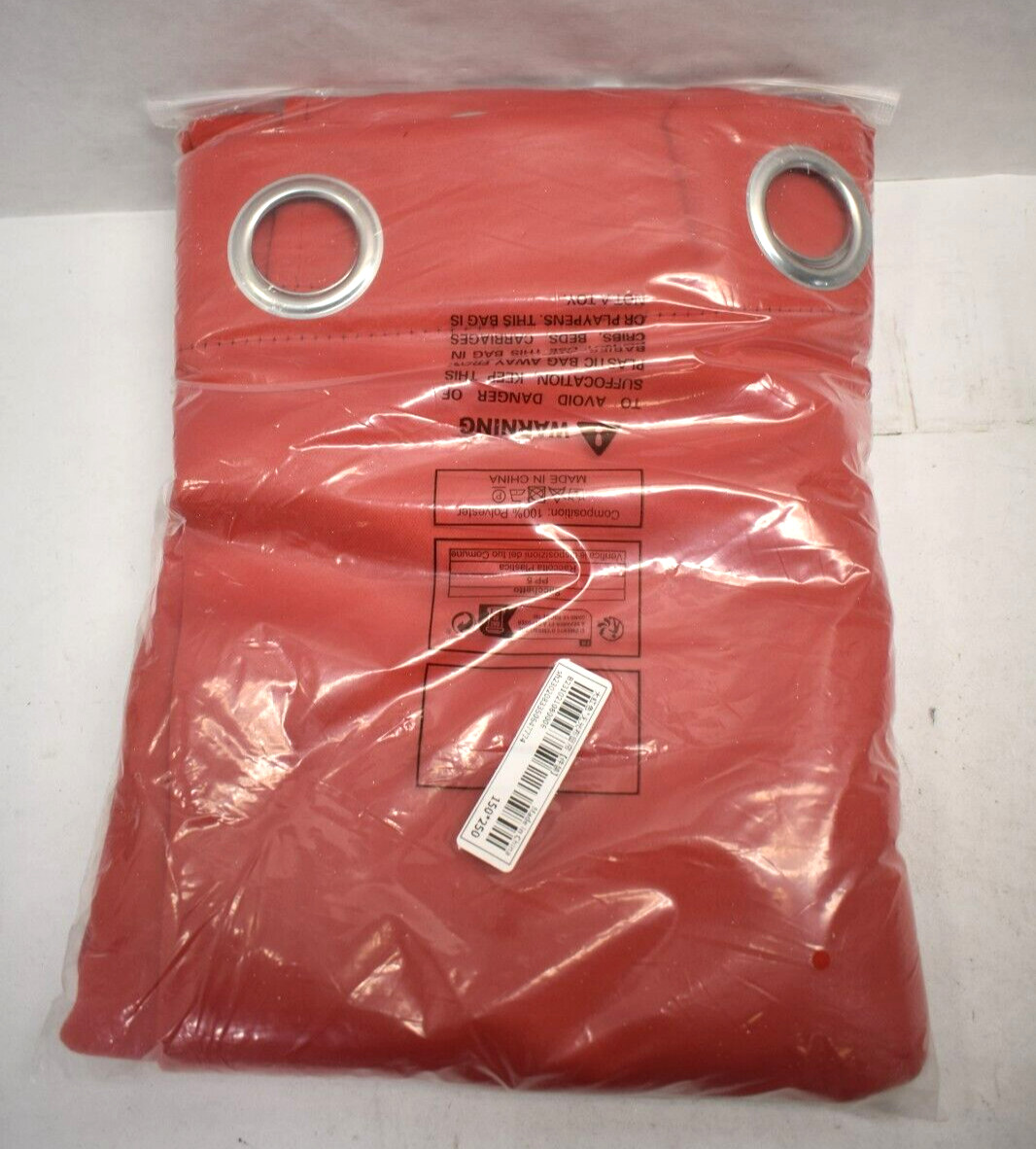 Red Curtain Single Panel Drape 150cm x 250cm Room Darkening No Hardware