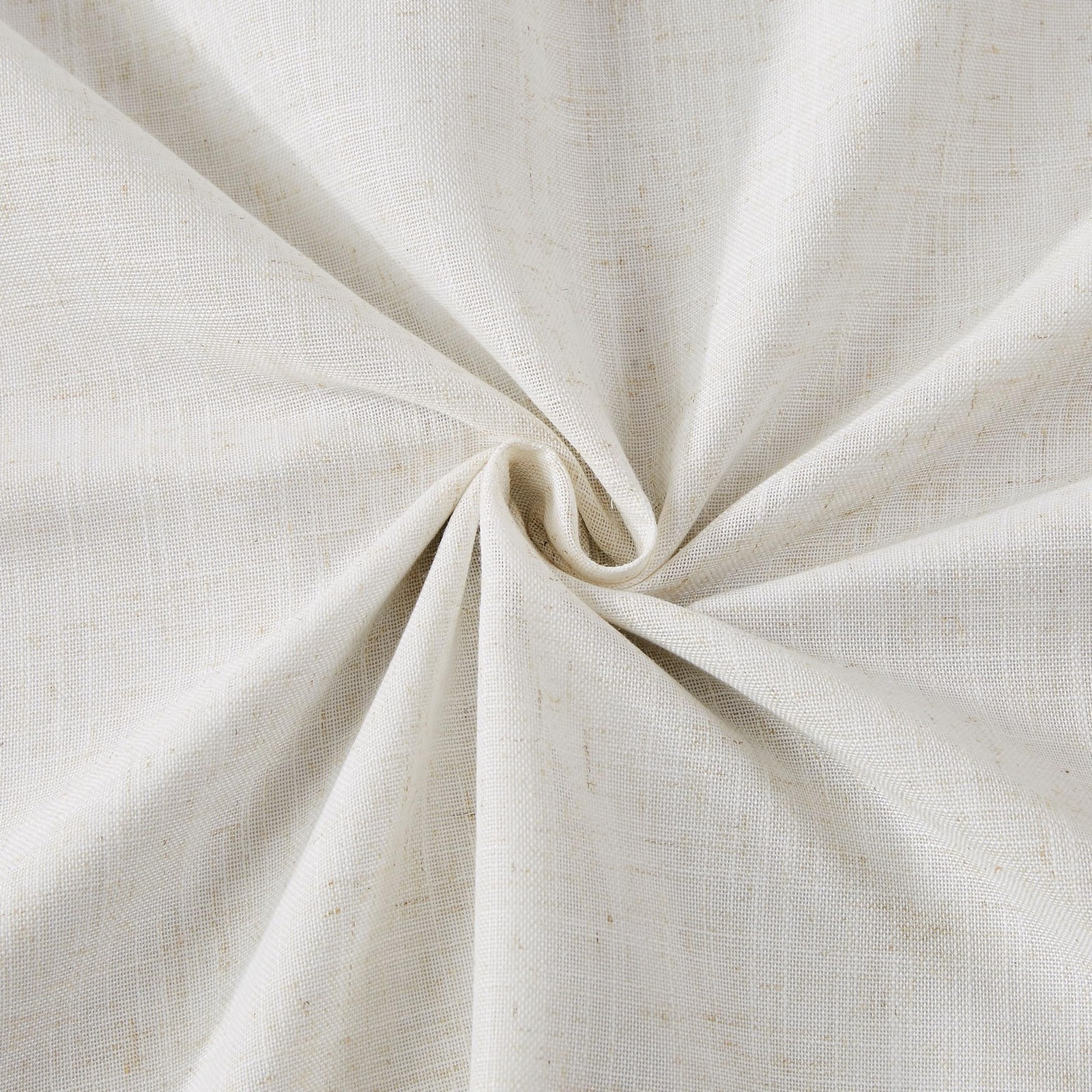 Natural Pinch Pleated Full Blackout Curtains Linen Blended Room Darkening Win…